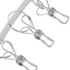 New Curved Stainless Steel Hanger Windproof Space Saving Multi Clip Hanger Flat Strip Silver Balcony Clothes Hanger Home 4