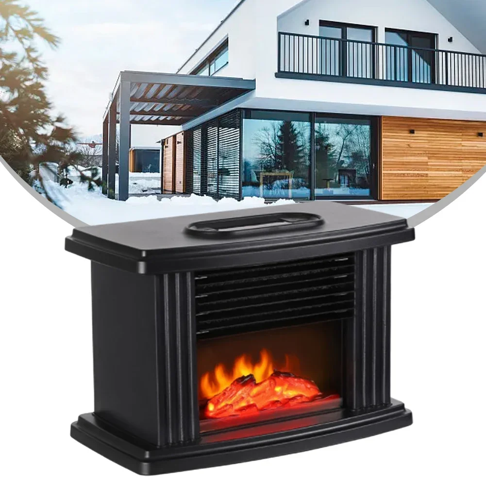 1000W Electric Fireplace Heater With Remote Control Flame Heater Indoor Space Stove Portable Desktop Hot Fan Winter