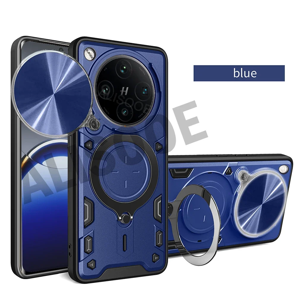 Armor Slide Camera Magnetic Ring Stand Phone Cover - Enhanced Protection Case