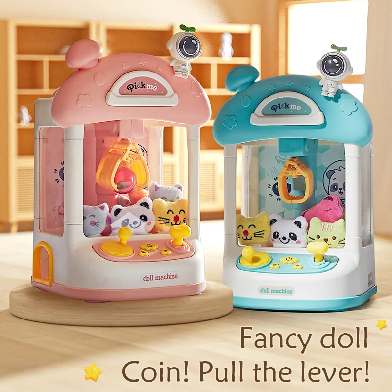 

Doll Machine Coin Operated Play Game Mini Claw Catch Toy Machines Dolls Maquina dulces Children Interactive Toys Birthday Gifts