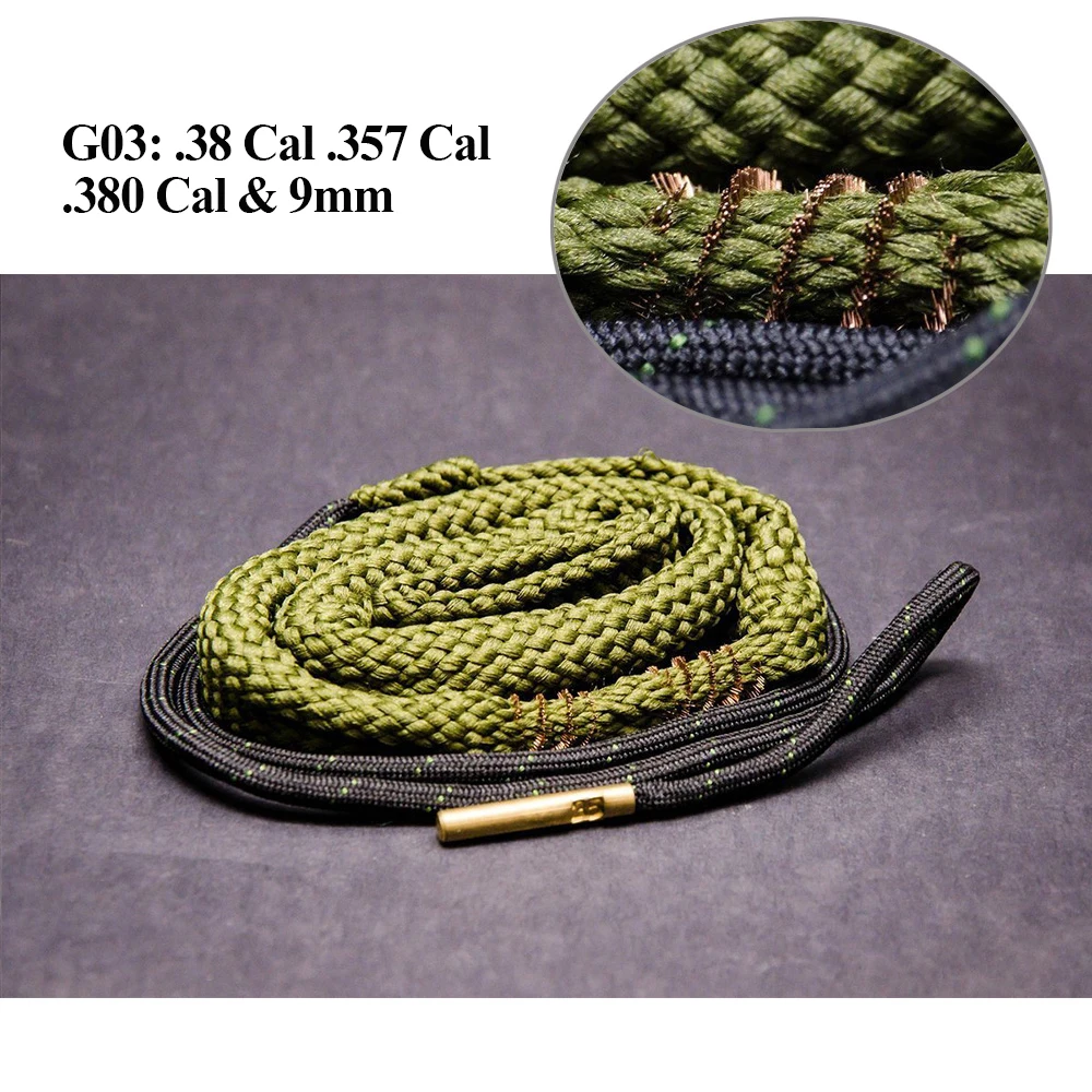 Hunting Gun Bore Cleaner .22 Cal.223 Cal.38 Cal& 5.56mm 7.62mm 12GA Gun Cleaning Kit Tool Rifle Pistol Shotgun Barrel Clean Rope