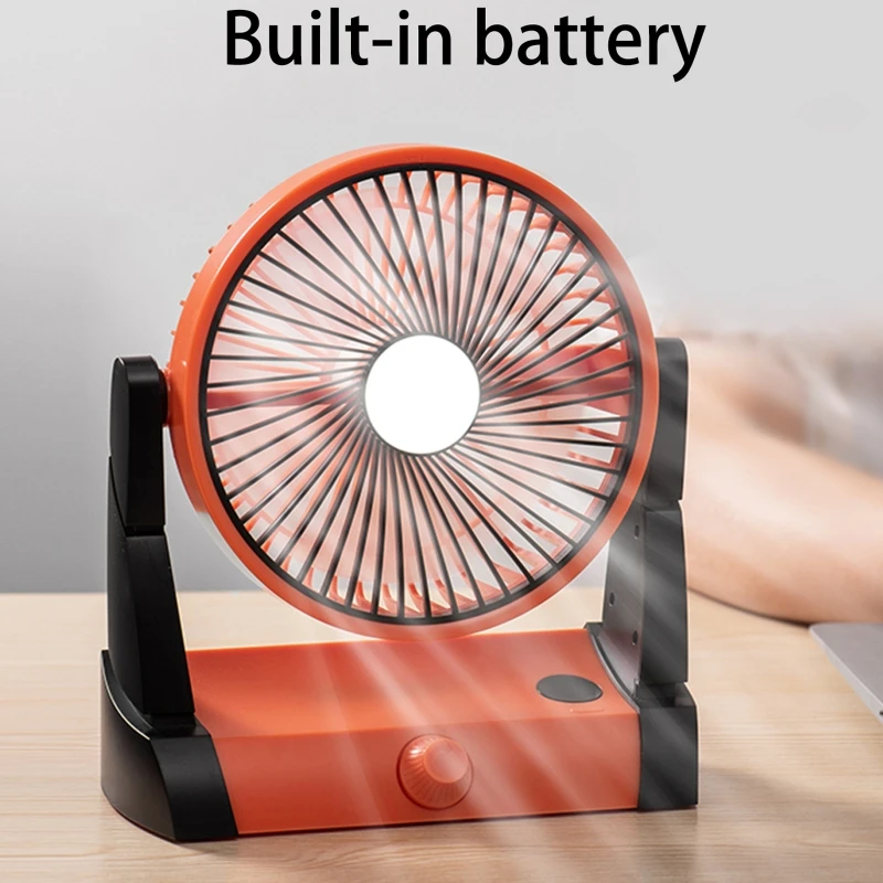 

3600mAh Rechargeable Camping Fan with Hook+Lamp Ceiling Fan Stepless Speed Hanging Fan Canopy Fan for Fishing Picnic