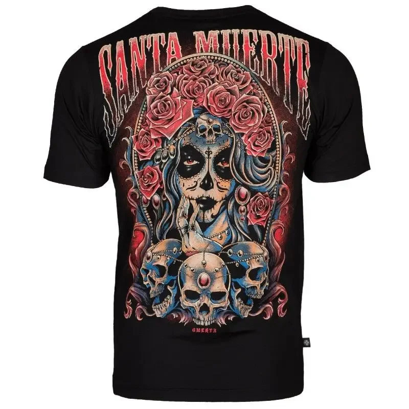 Santa Muerte Omerta 남성 티셔츠, 극한 취미, 블랙 100% 코튼 티셔..