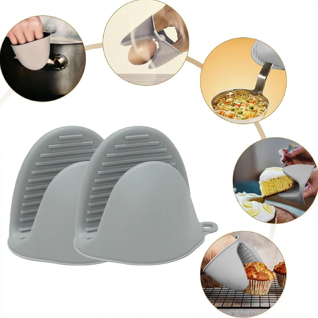 11 Color Style 2 PCS Silicone Oven Gloves Heat Resistant Pinch Mitts Anti Scalding Non Slip Gloves Clip Air Fryer Microwave Oven 2