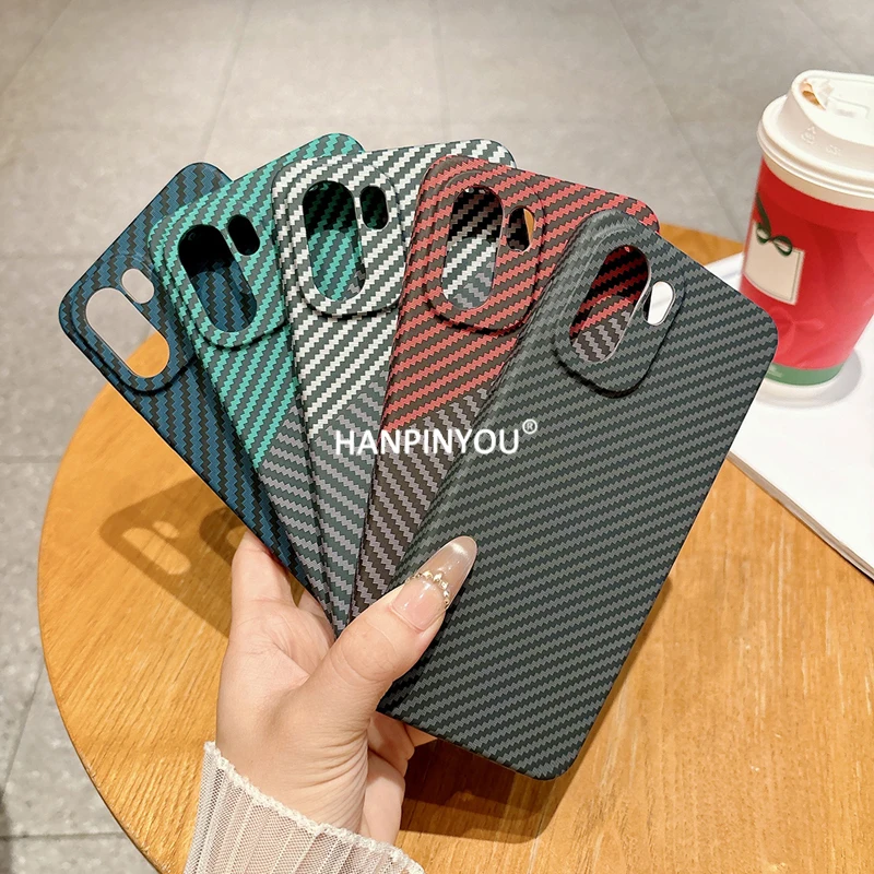 Sleek Anti-Fingerprint Carbon Fiber Matte Case with Shockproof Camera Protector