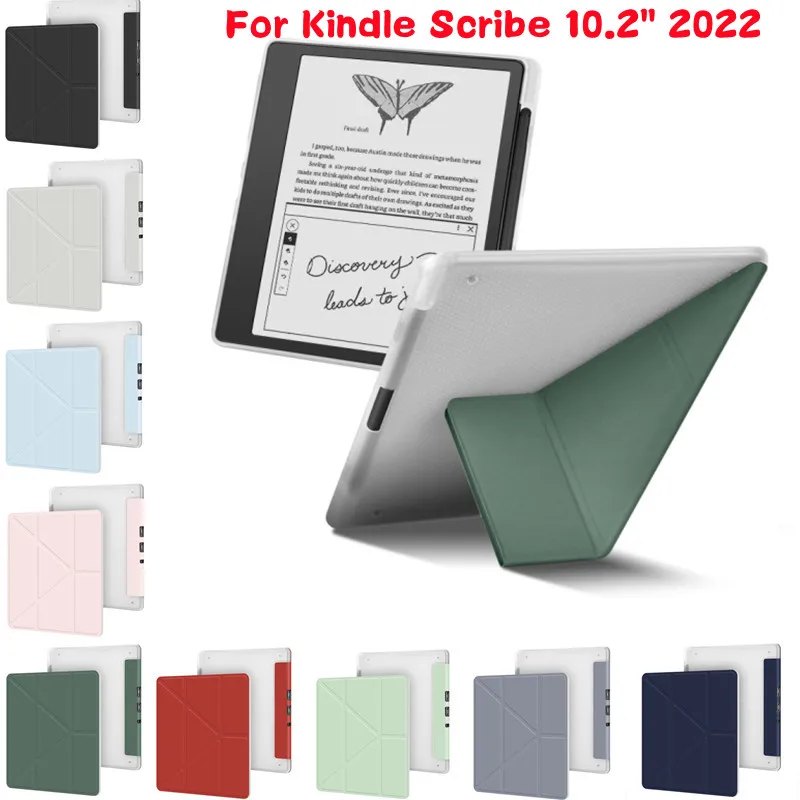 Étui pour Kindle Scribe, 10.2 pouces, version 2022, housse en cuir Pu avec  porte-stylo/deux sangles à main et veille/réveil automatique - AliExpress