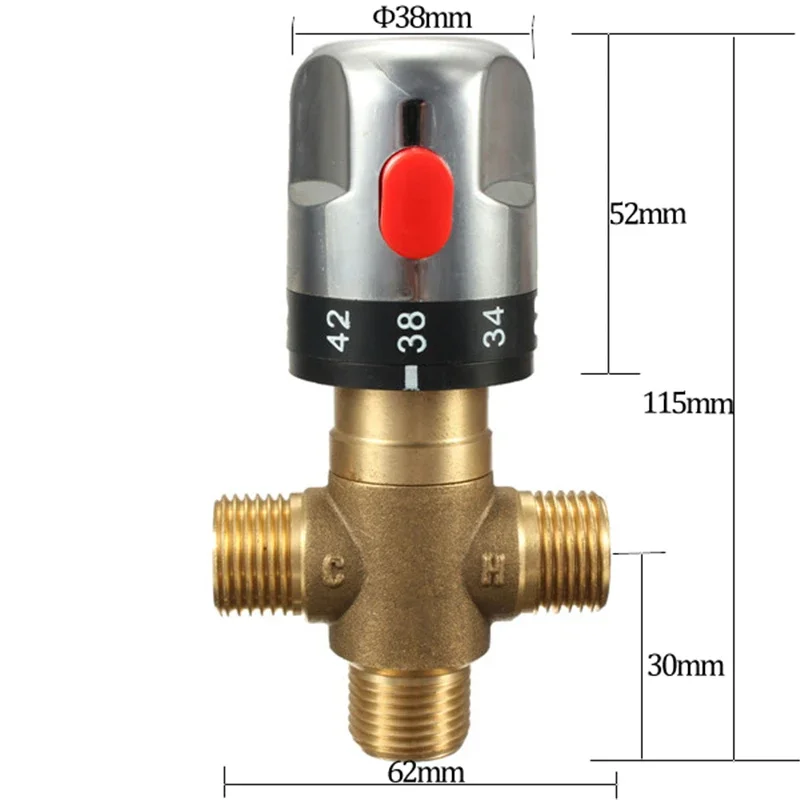 

Brass Pipe Thermostat Faucet Thermostatic Mixing Valve Bathroom Water Temperature Control Faucet Cartridges Thermostatic Mixer