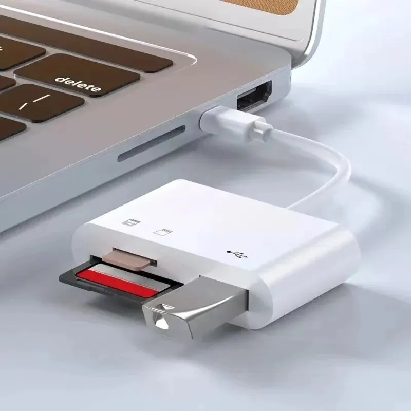 3-in-1 Type C to SD/TF Card Reader OTG Adapter Memory Card Data Transfer For Huawei Samsung Xiaomi MacBook Android Phone Camera
