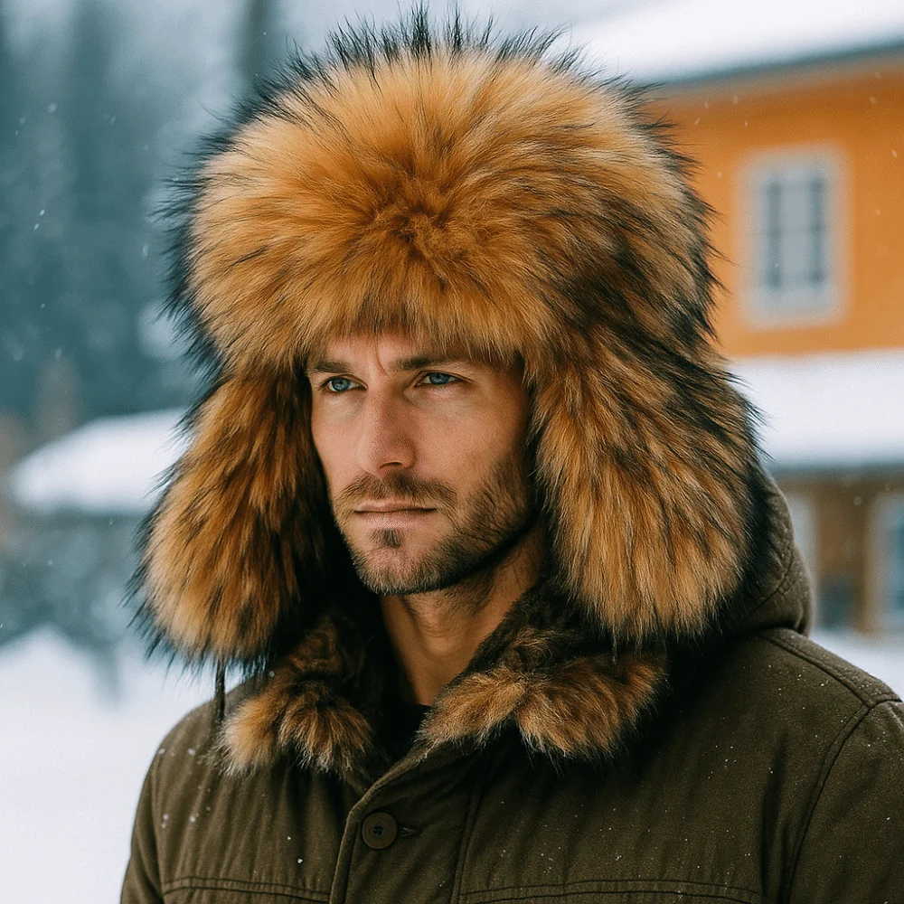 Faux Fur Winter Hats Russian Style Round Earflap Cap