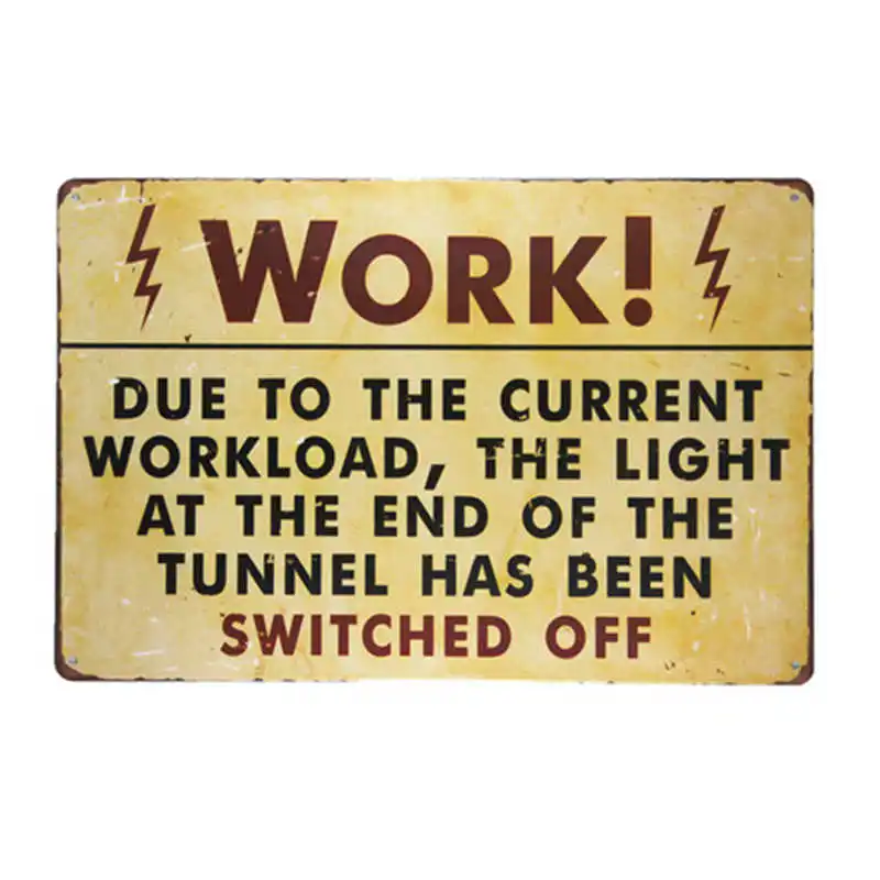 

WORK DUE TO THE CURRENT metal plaque garage wall art poster wall decorations for bedroom