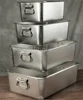 304 stainless steel plate metal  tray with handle square plate baking dish deep barbecue bbq Storage food trays serving basin 6