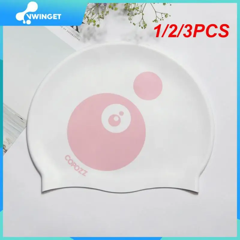 

1/2/3PCS Elastic Silicon Rubber Waterproof Ears Long Hair Sports Swim Pool Hat Large Size Swimming for Men