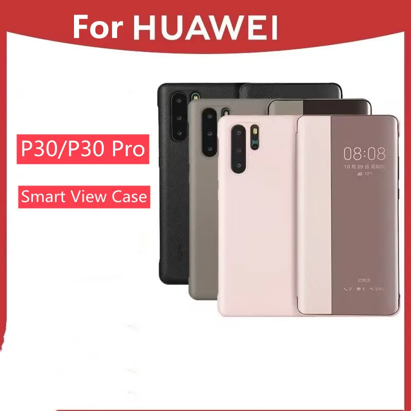 New Original For Huawei P30 Pro Smart Wake Chip Mirror Phone Case