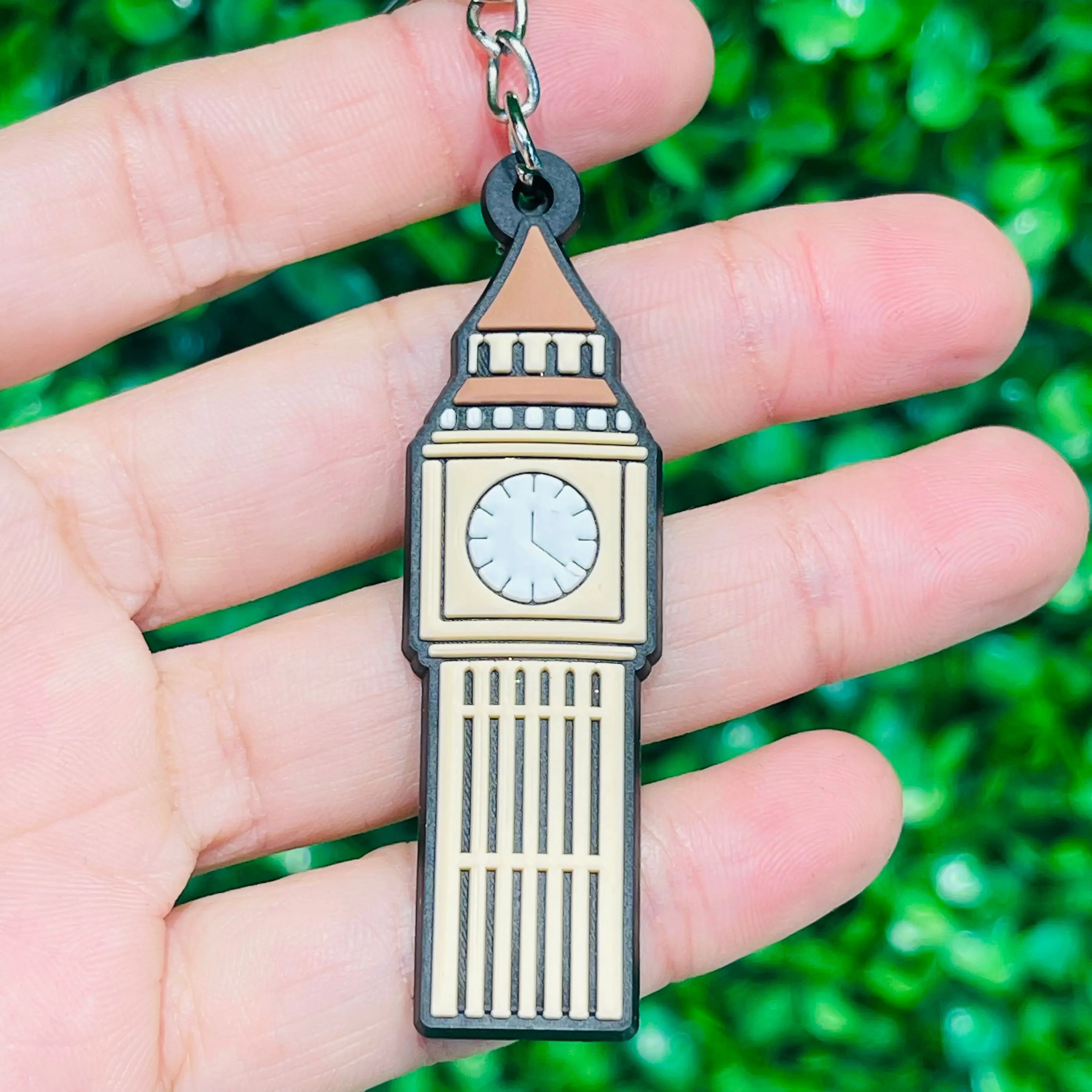 1-9Pcs London Double-decker Bus Adult Keychains Big Ben PVC Car&Home Key Ring Decorations DIY Kids Bag Pendant Charms