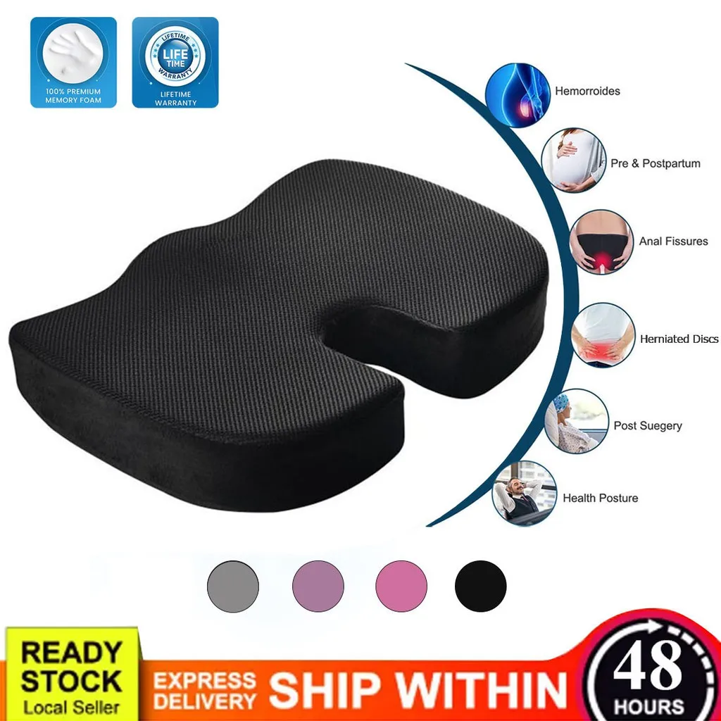 Coccyx Seat Cushion Orthopedic 100 Memory Foam, For Sciatica