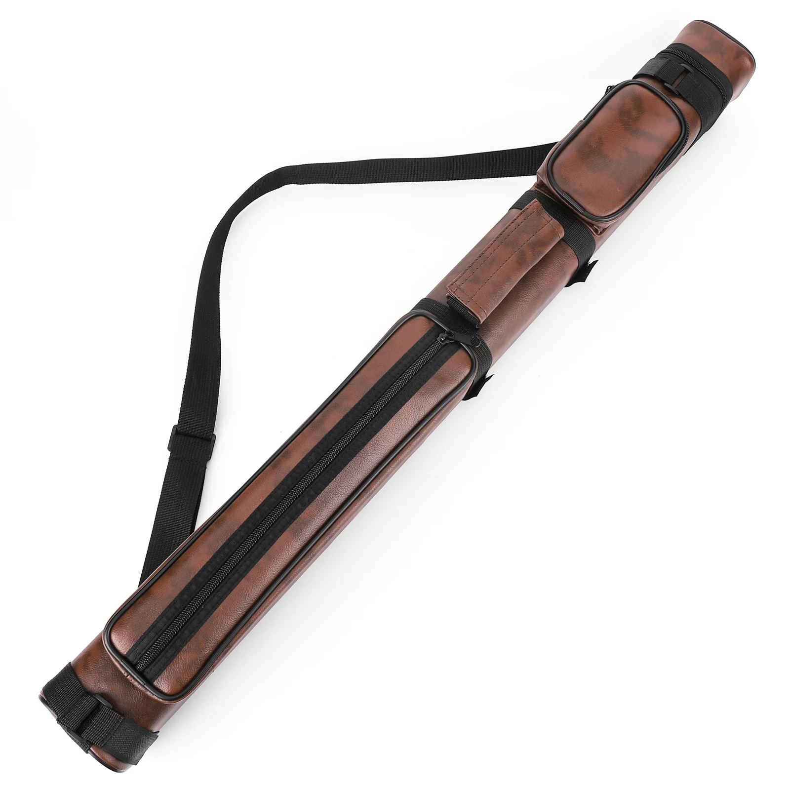 Square Four-Hole Pool Cue Case Leather Billiard Pool Cue Case Pool Stick Case Billiard Stick Carrying Case Billiards Accessories