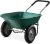Best Choice Products Dual-Wheel Home Utility Yard Wheelbarrow Garden Cart w/Built-in Stand for Lawn, Gardening 1