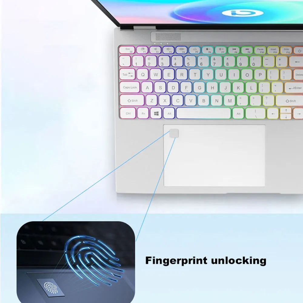 Dual Screen Laptop 7 Inch Touch Screen Metal Case RGB Backlit Fingerprint Unlock Window 11 Ultrathin Notebook