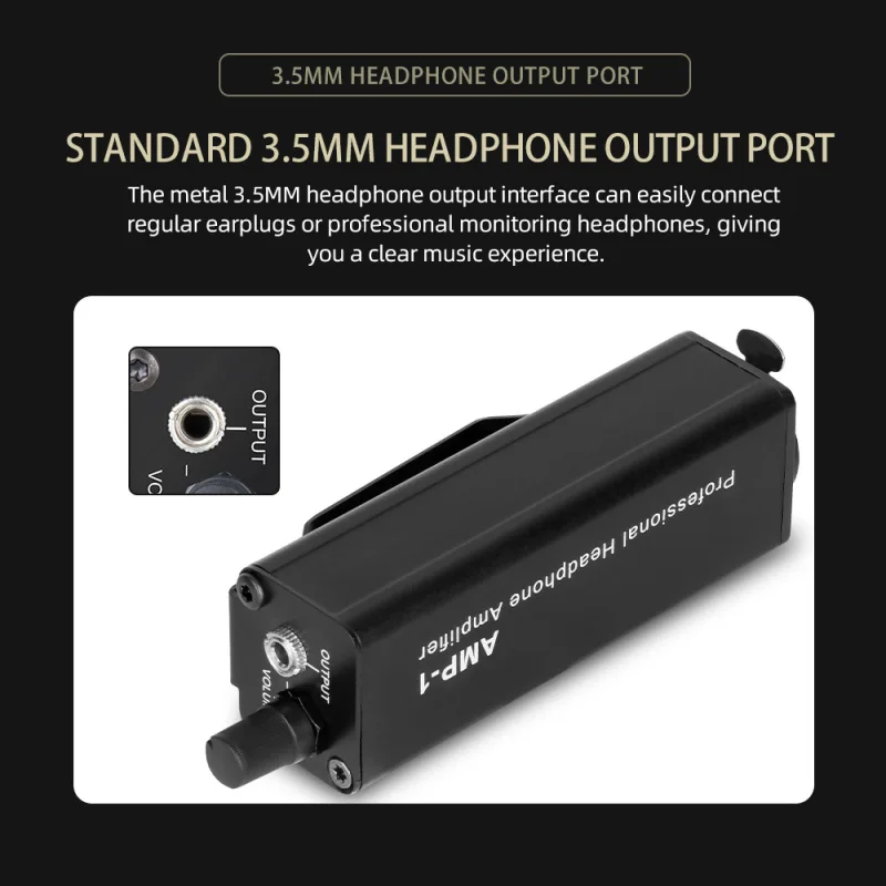 In-Ear Monitor Amplifier Portable Ear Amplifier Converter XLR to 3.5MM Audio Ear Converter Plug and Play