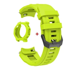 Silicone Protective Case and Smart Bracelet Wrist Band with Bezel Frame Cover (Light Green)
