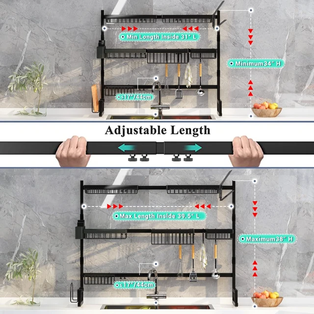 ADBIU Over The Sink Dish Drying Rack (Expandable Guinea