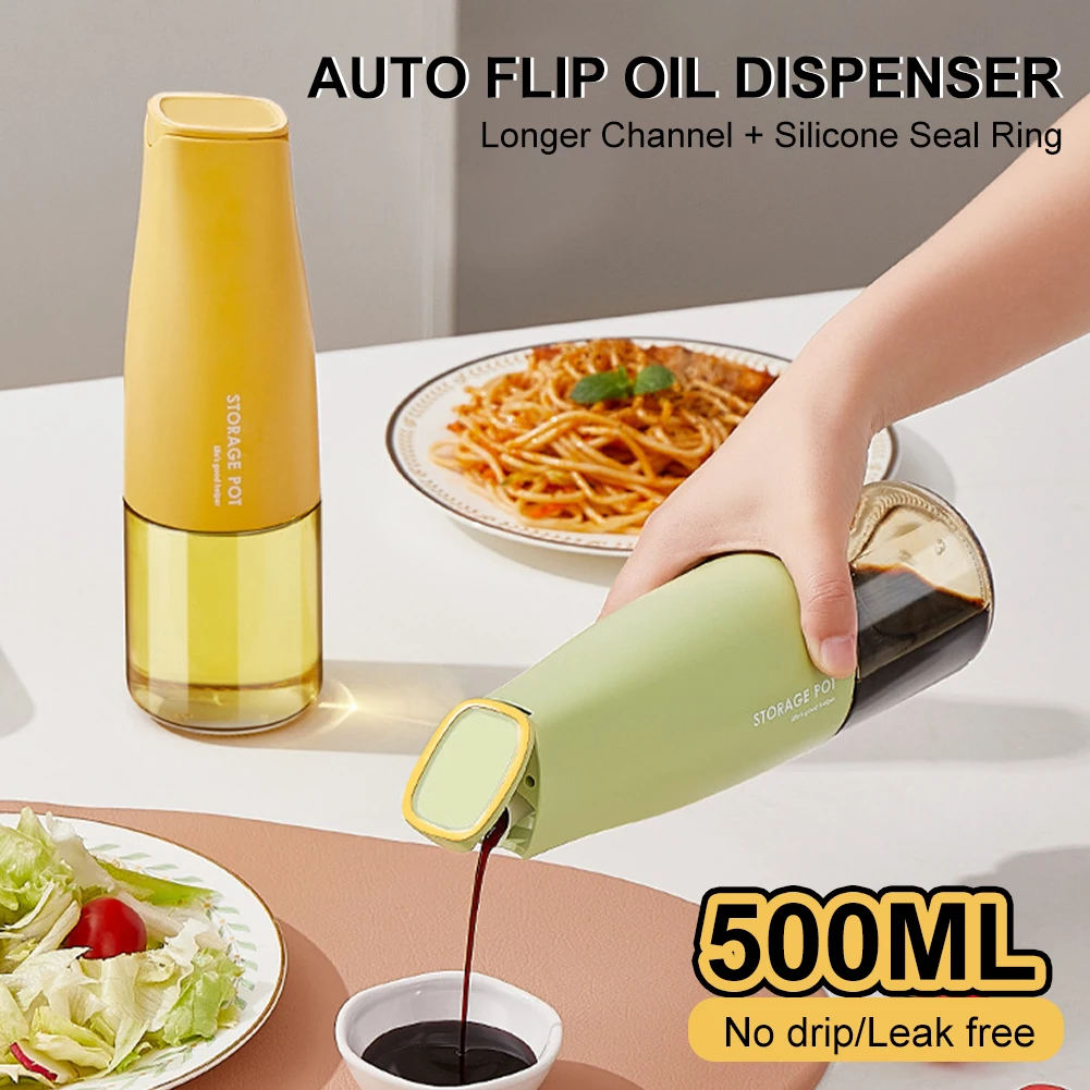

New Kitchen Glass Oil Bottles Olive Oil Dispenser Leakproof Non-Drip Oil Pouring Bottle Seasoning Storage Bottles Kitchen Tools