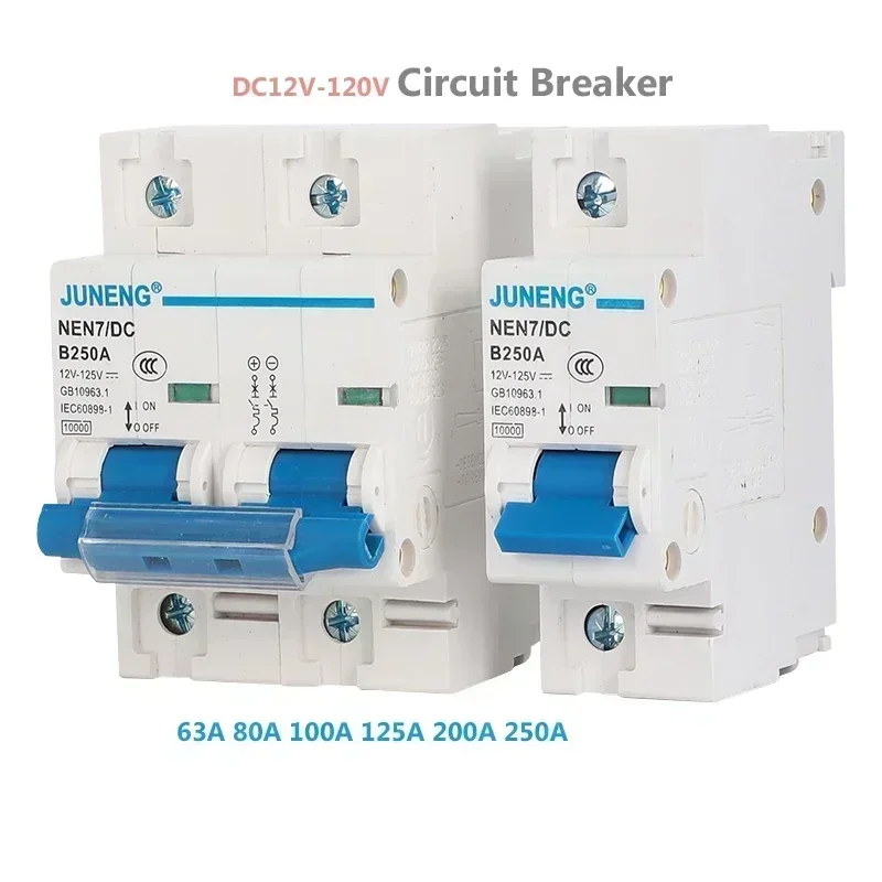 Bateria Solar do Disjuntor da C.c. Interruptor de ar 1p 2p 12v 24v 48v 60v 120v 63a 80a 100a 125a 150a 200a 250a
