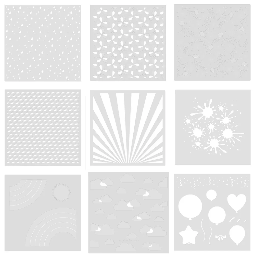 Corner Rainbow Cloud Balloons Sunray Rainy Sky Background Stencils for DIY Scrapbooking Album Decoration Card Making Crafts