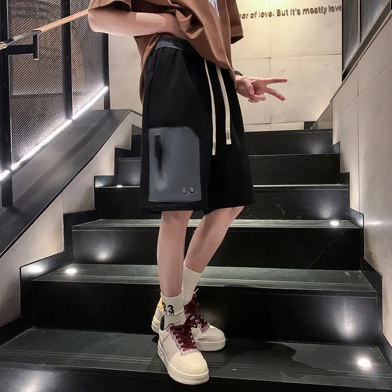 Men's Plus Size Shorts Summer Trendy Loose Casual Pants Color Matching All-match Sports Pants
