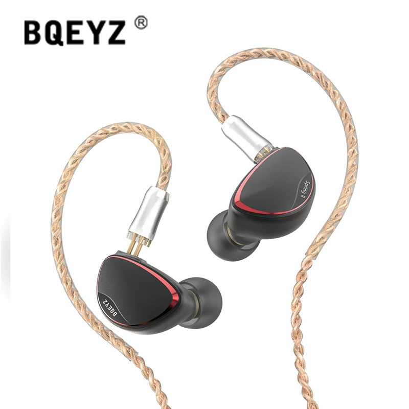 

BQEYZ Spring 2 Generation HiFi Earphone 1BA+1DD+9 Layers PZT Hybrid 3 Driver In-Ear IEM Treble Vocal Music 0.78mm 2Pin CNC Metal