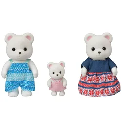 Sylvanian Families Dollhouse Furry Figures Snowfluff Polar Bear Family 3pcs Set Animal Toys Dolls Girl Gift New in Box 5396