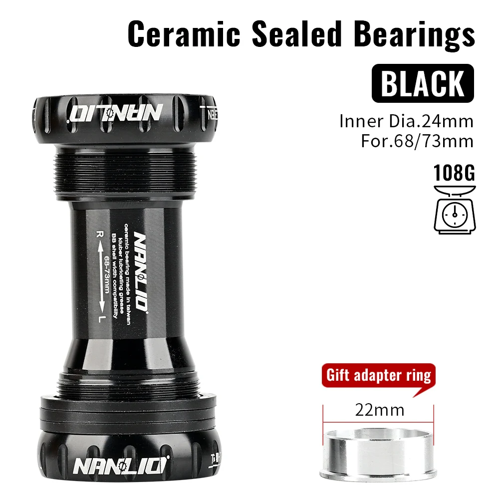 Roulements Pédalier Céramique Riro M68 68-73mm Pour VTT Et Vélo De Route