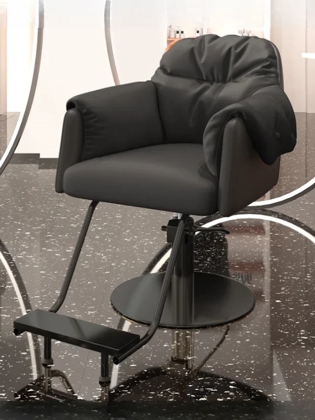 Hairdressing Chair Barber Chair online celebrity Hair Salon special high-end barber chair haircut stool stainless steel hairdres barbershop tool cabinet hair salon special hairs double layer desk shelf stainless steel cutting rack gold 75 80cm salon table