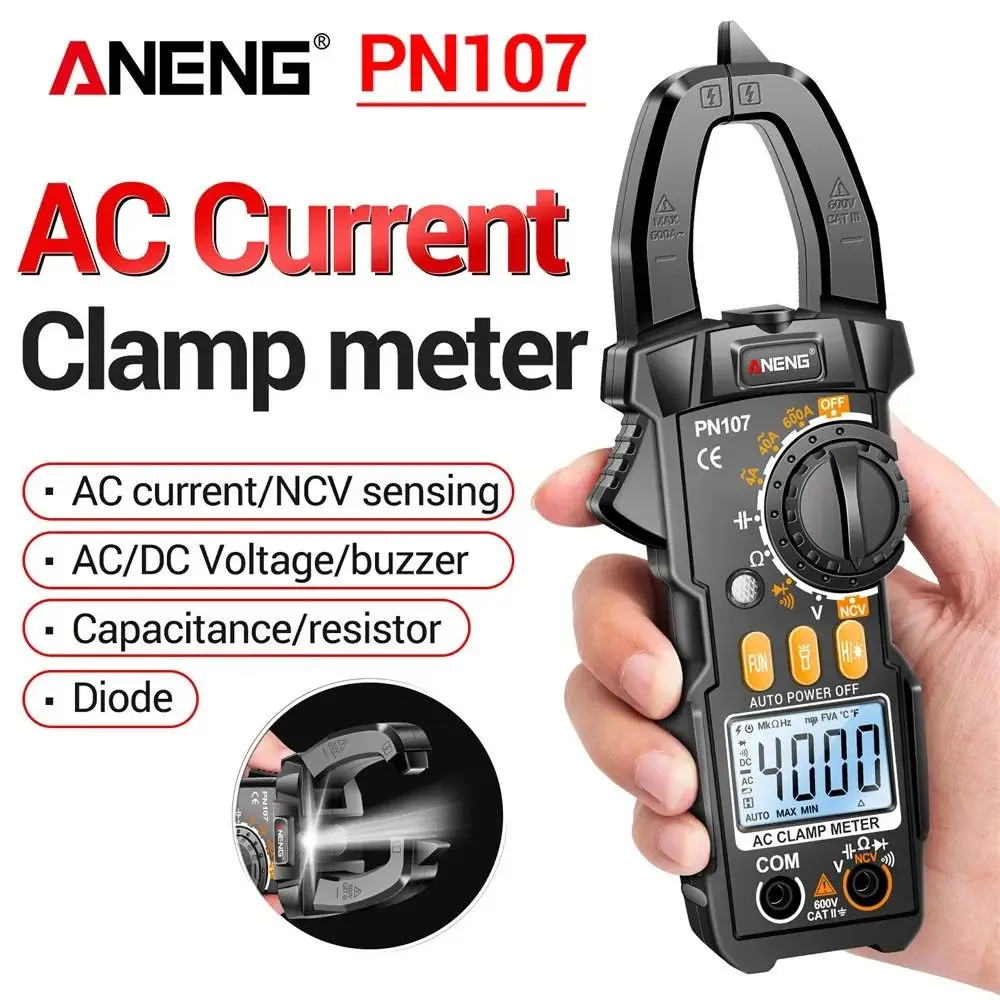 

True RMS Digital Clamp Meter Automatic Range 4000 Counts Current Clamp High Precision Professional Multimeter Clamp Home