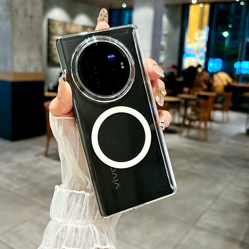 Clear Flip Magnetic Anti-Fingerprint Anti-Drop Phone Case