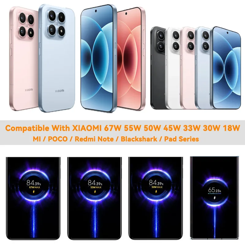 Xiaomi 67W Charger Cargador Tipo C Mi Hyper Turbo Chargers Fast Charging...