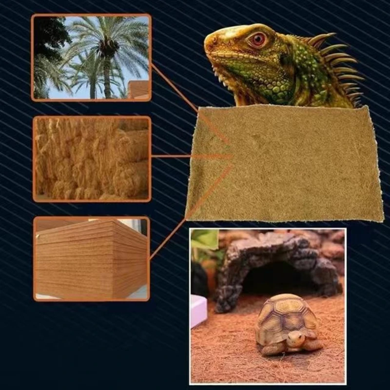 Natural Coconut Fiber Reptiles Carpet Tortoises Mats Pet Terrarium Liners Pad Bedding for Snake Lizards 30x50cm 80x40cm 60x100cm reptile bedding material reptile carpet coconut fiber pad