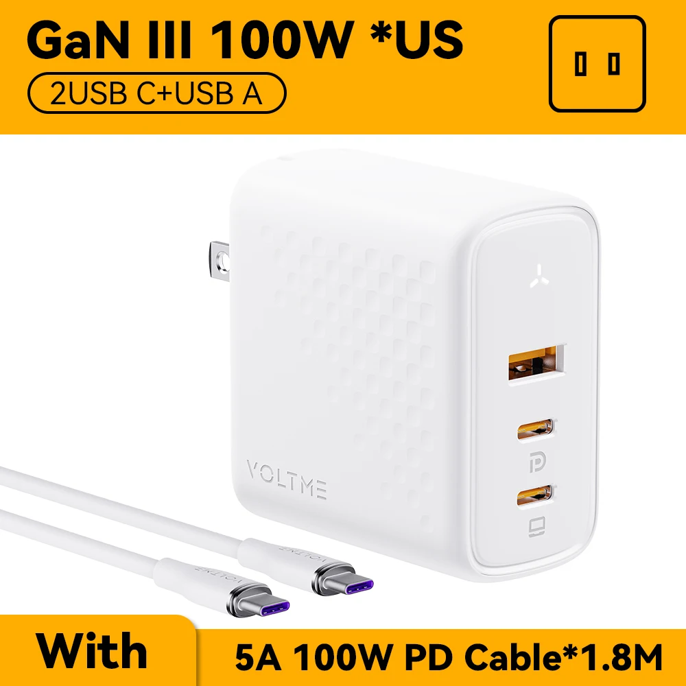 100W US White Cable