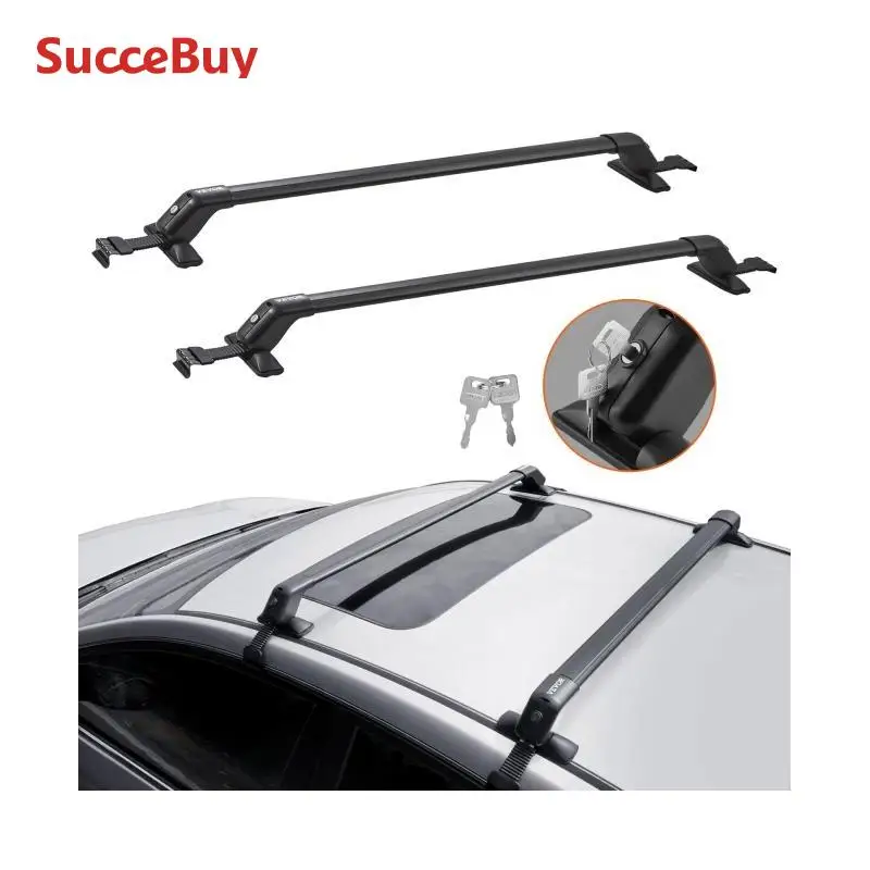Car Roof Rack Strap 155lbs Universal Aluminum Roof Rack Crossbars Adjustable with Lock for SUV & Vans Car Exterior Parts