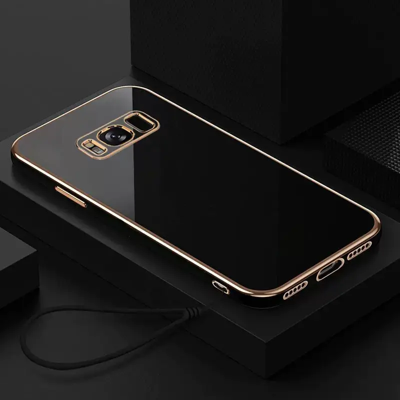 Luxury Square Plating ShockProof Silicone Back Cover