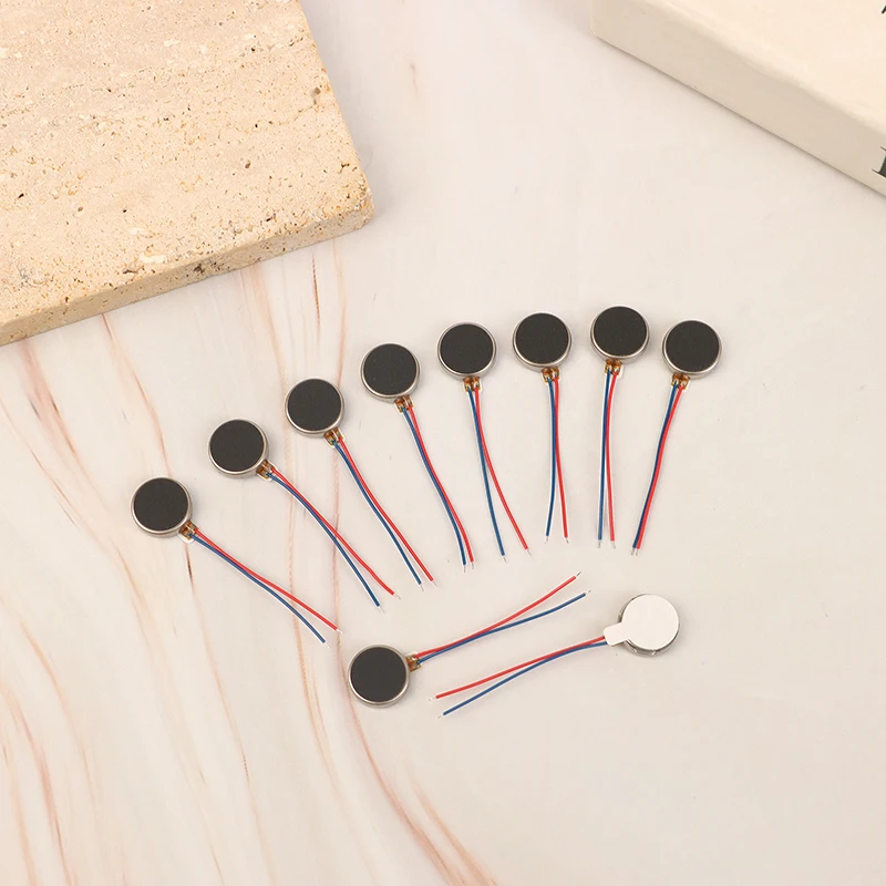 10Pcs/Lot Mini Vibration Motor DC 3V 12000rpm Flat Coin Button-Type Micro DC Vibrating Motor For Mobile Cell Phone Pager Tablet