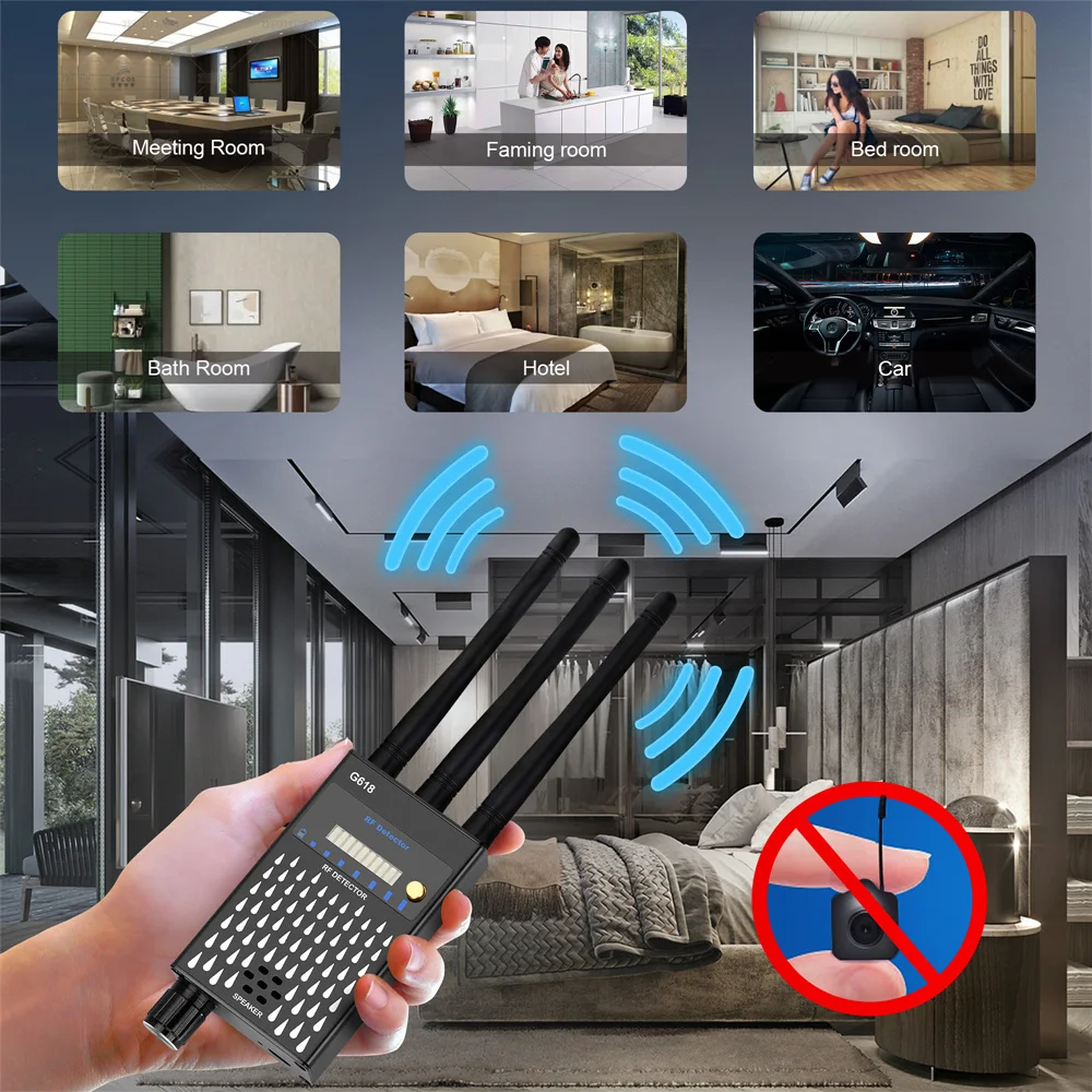 RF Signal Detector Anti-Spy Tapping Anti Detects Eavesdropping Pinhole Audio Bug GSM Devices Finder Anti Spy Gadgets