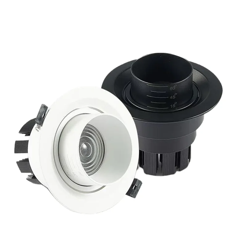 Zoom Beam Angle Adjustable 15-60 Degree Recessed Dimmable LED Downlight 10W12W15W18W20W24W COB Ceiling Spot Light