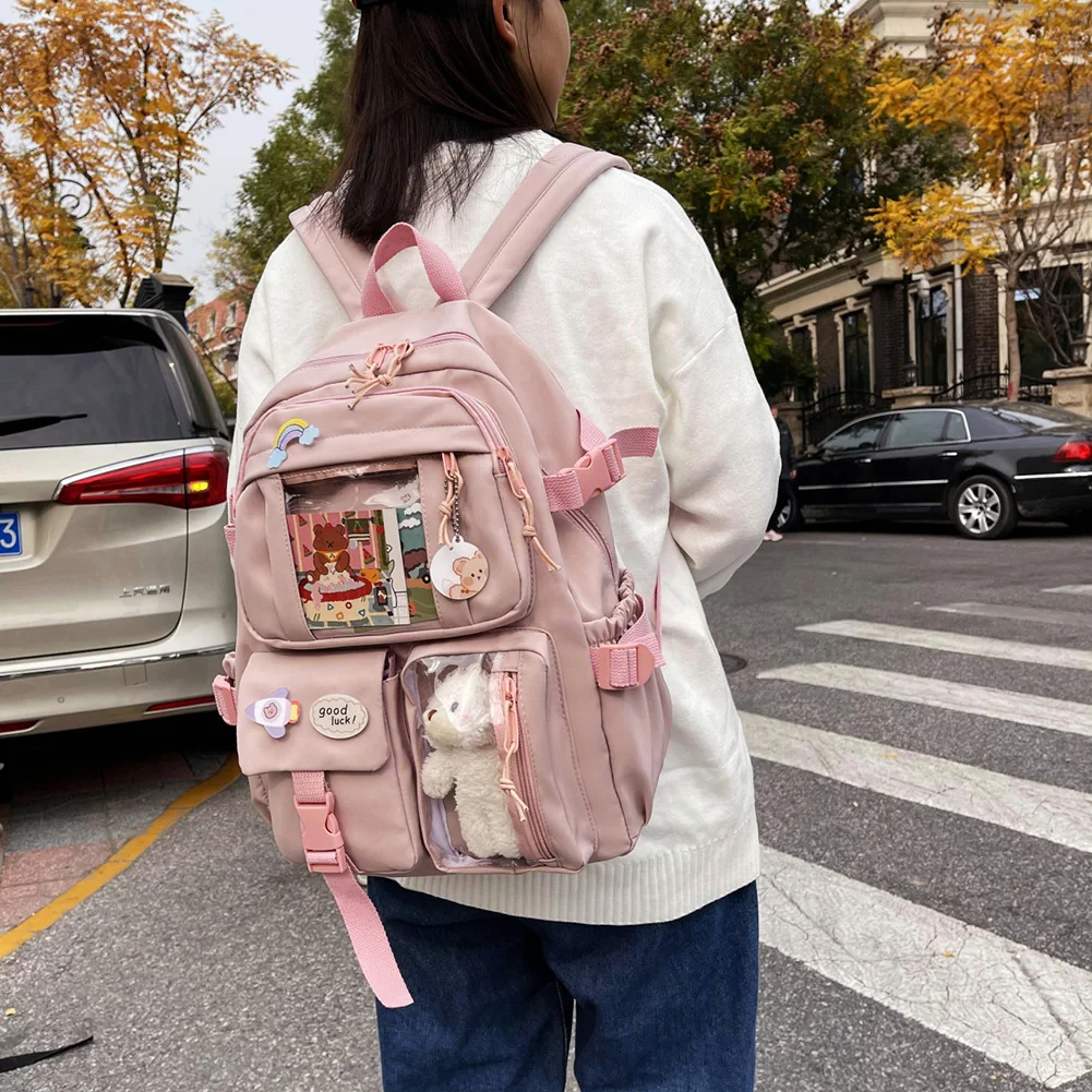 Mini Transparent Women Backpack Fashion PVC Cute Kids Girls Student School Bags Double Shoulder Knapsack for Trip