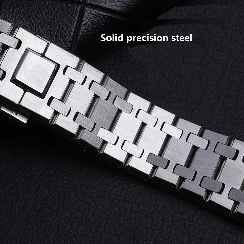 Full Stainless Steel Watchband Bracelet with Folding Buckle - 21mm/26mm