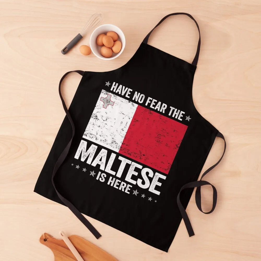 

Have No Fear The Maltese Is HereMalta Flag Design Apron Kitchen For Man Kitchenware Apron