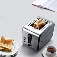 Small Home 2-Slice Smart Oven Toaster with Stainless Steel Breakfast Spit Removable Crumb Tray for Hotel Use for Bread Toasting 2