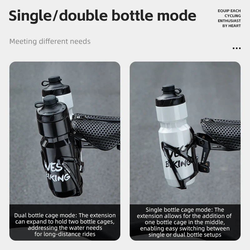 Bicycle Water Bottle Cage Bicycle Bottle Holder Water Bottle Holder Bicycle Expansion Bracket WEST BIKING Bicycle Water Bottle Cage Extension Mount for Bicycle Saddle Dual Bottles Rack Holder Adapted Base Bike Accessories
