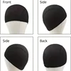 2 pieces package black dome wig cap with elastic band wig making stretchy dome wig caps 2