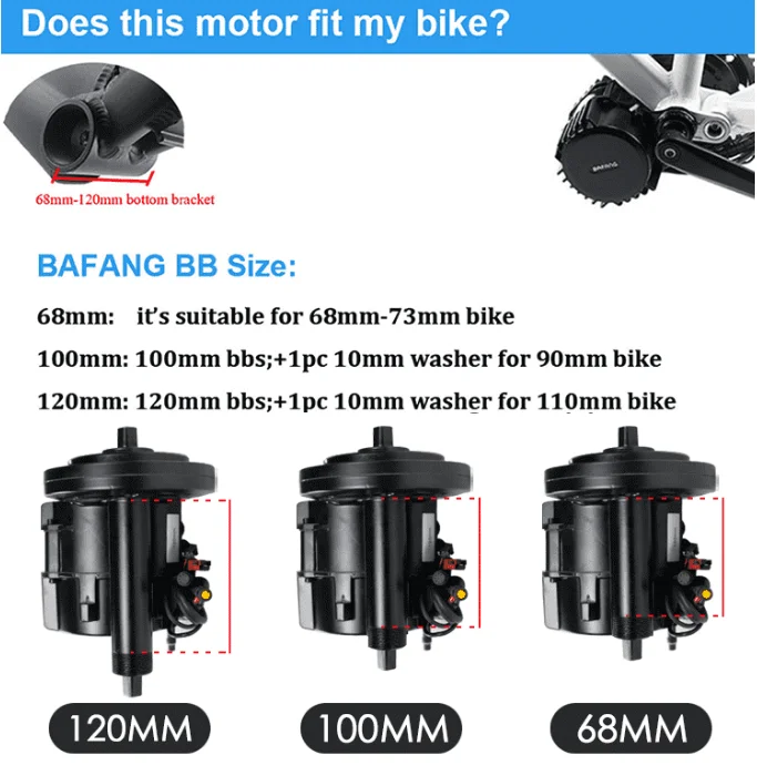 Gasket Spacer Adapter Bafang BBSHD 10mm/pc for 8Fun BBS03 Ebike